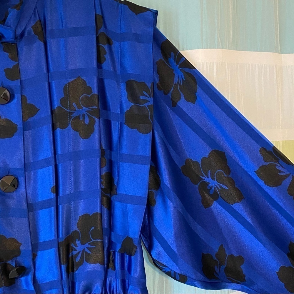 Vintage Hawaiian High Neck Long Sleeve 1980’s Dress Sz 6 - Picture 3 of 11